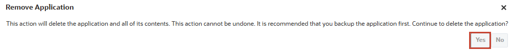 Confirm application removal