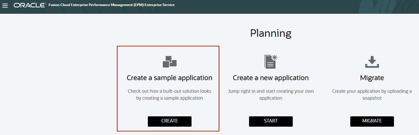Planning landing page