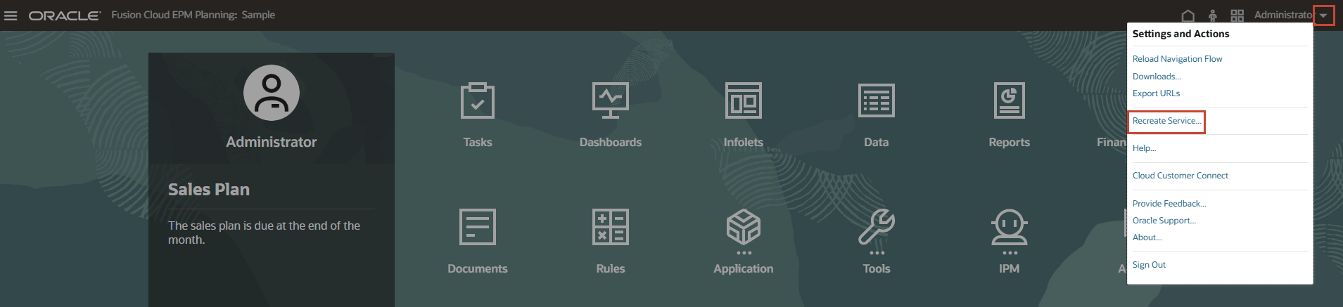 Settings and Actions