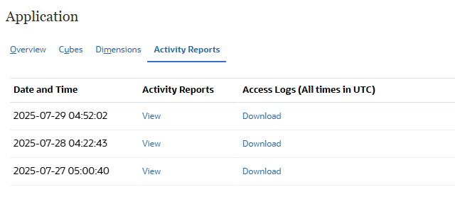 Activity reports