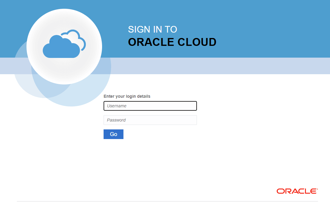 Login screen