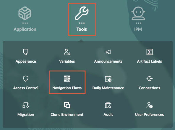 Home page, Tools card