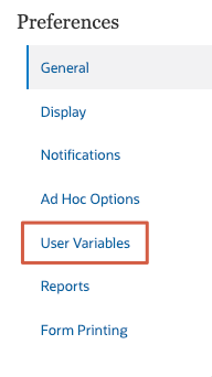 User Variables