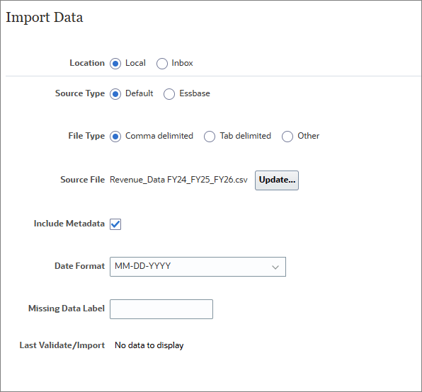 Browse to select file