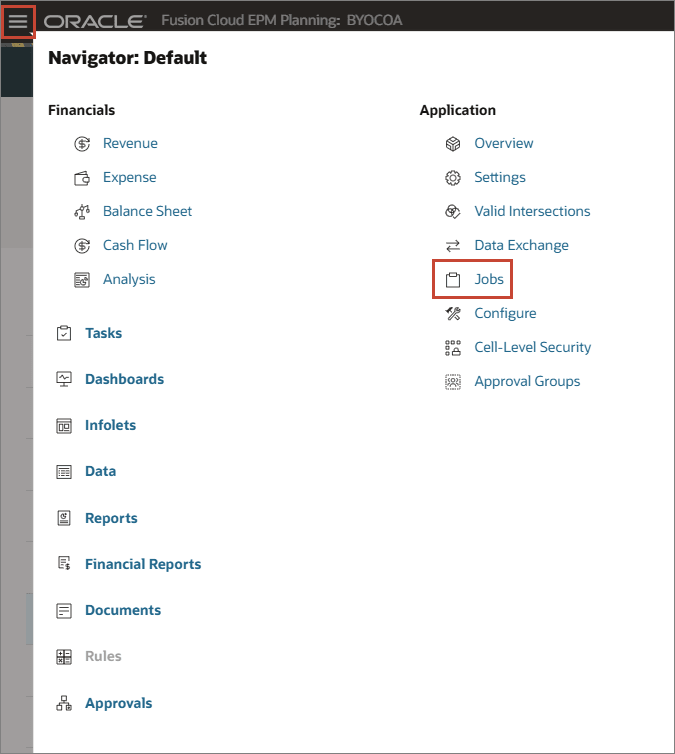 Navigator Menu