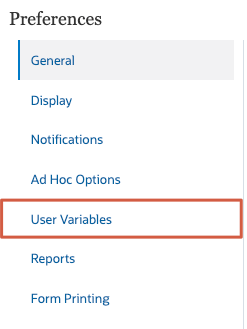 User Variables