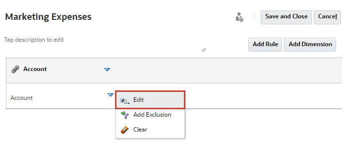 Adding an Account rule