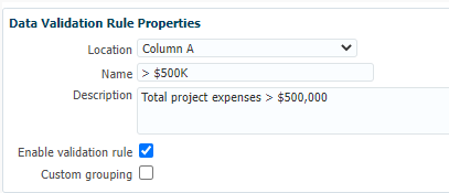 Validation Rule Properties