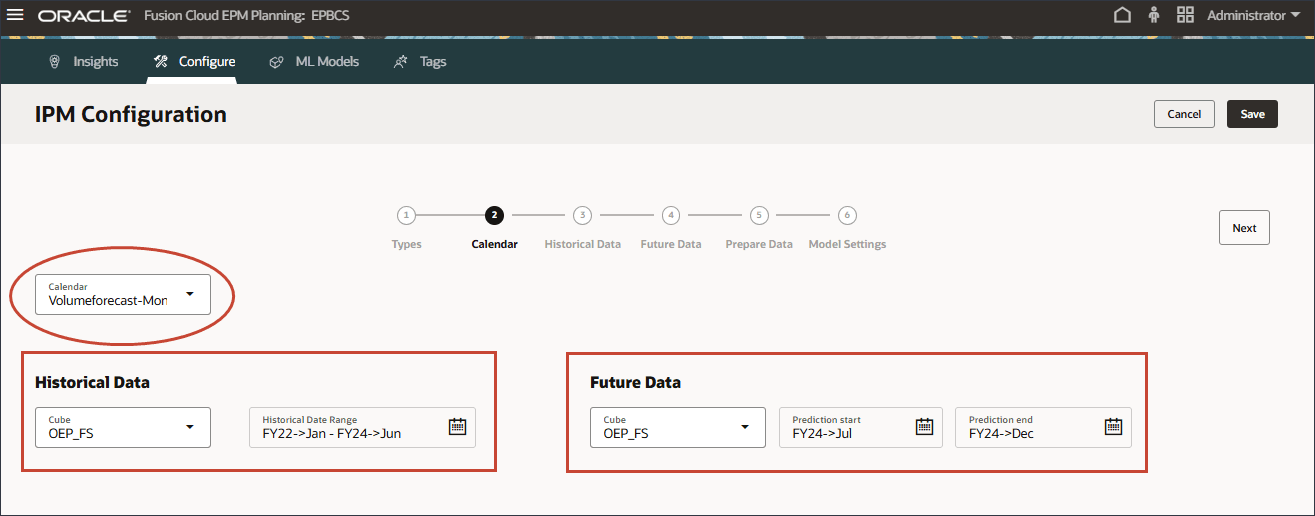 Calendar Selected