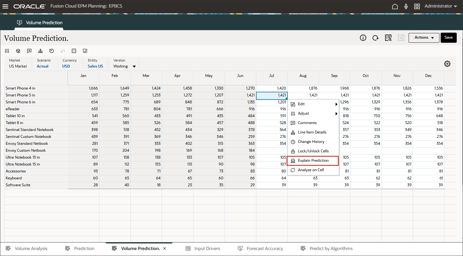 Select Explain Prediction