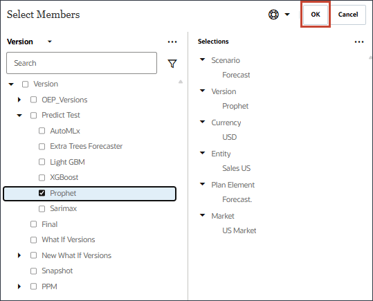 Version Member Selection