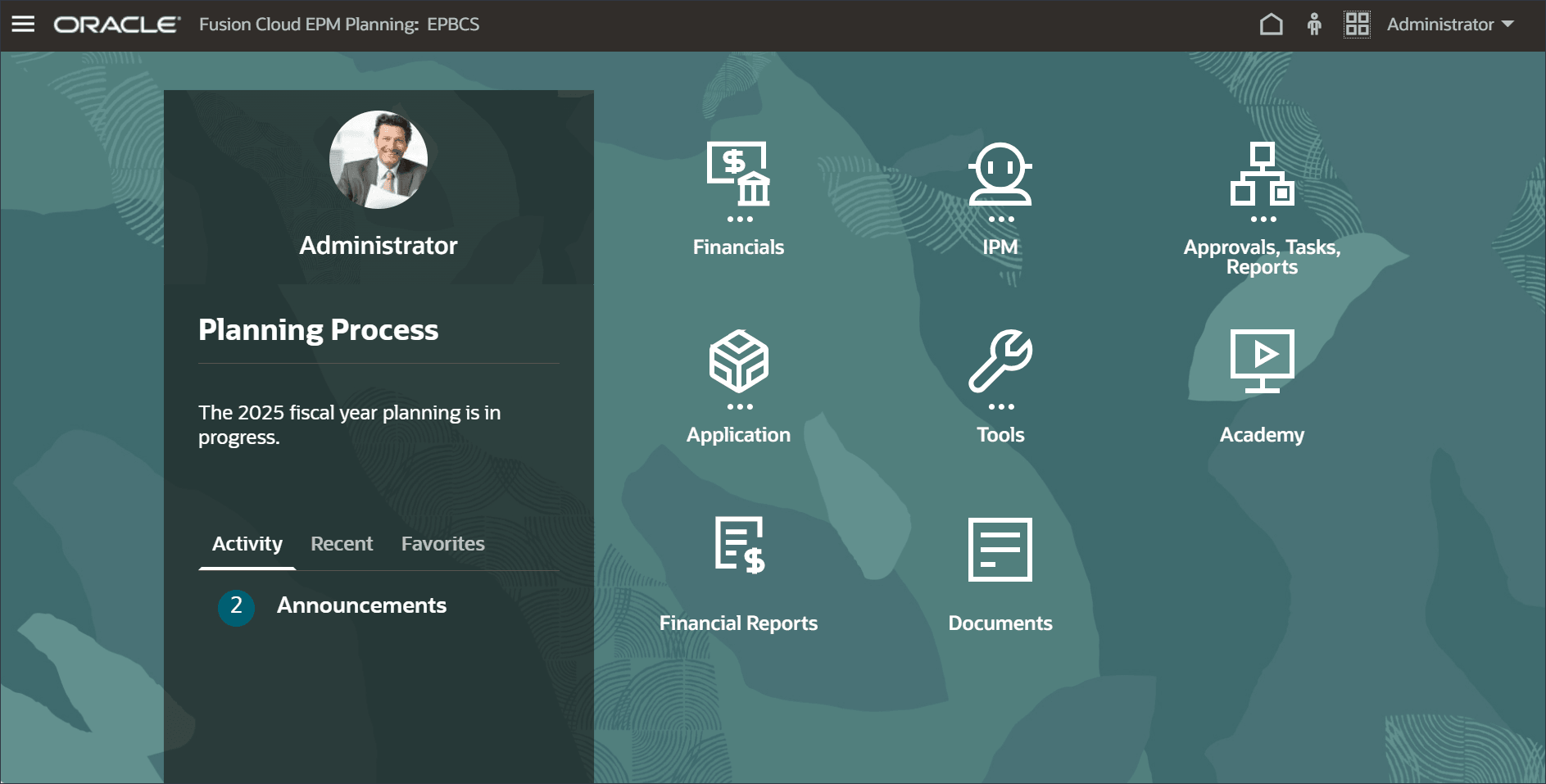 Financials home page