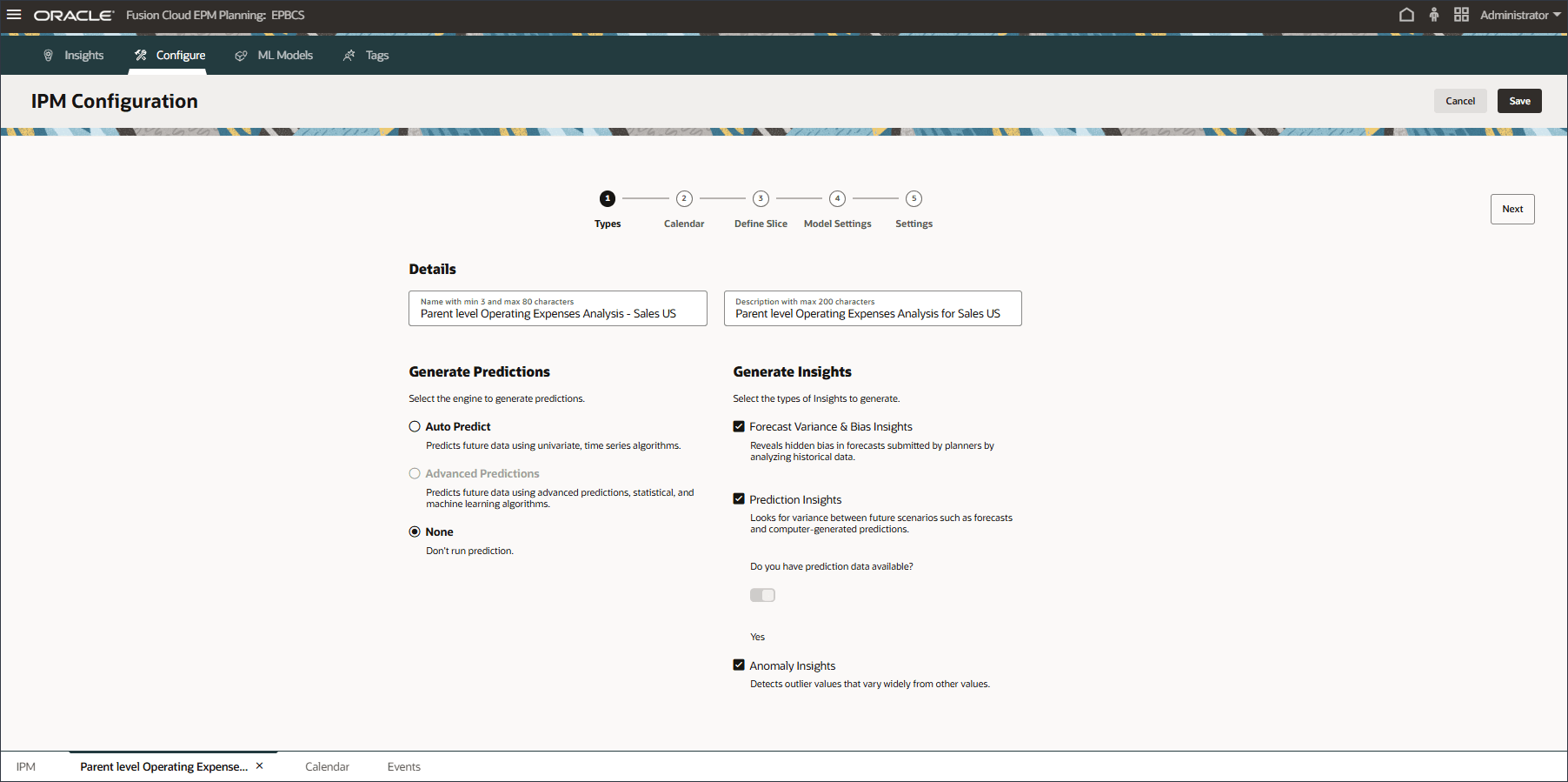 IPM Configuration page
