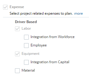 Enabled expense drivers