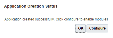 Application creation status completed