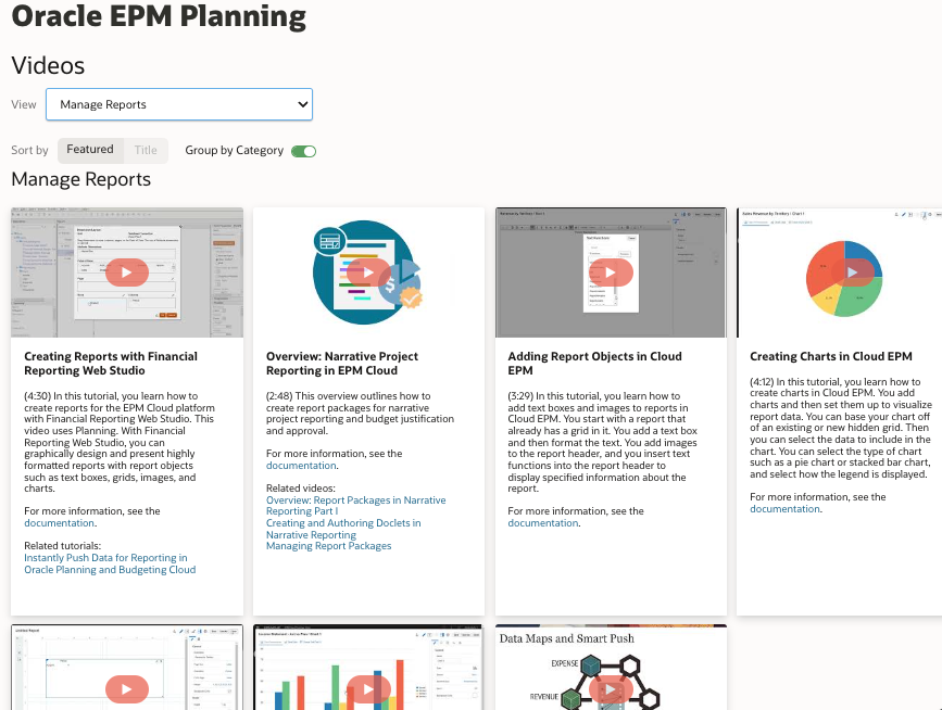 Reporting in the new Cloud EPM Platform