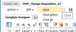 Change Requisition tab