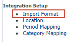 Navigate to Import Format
