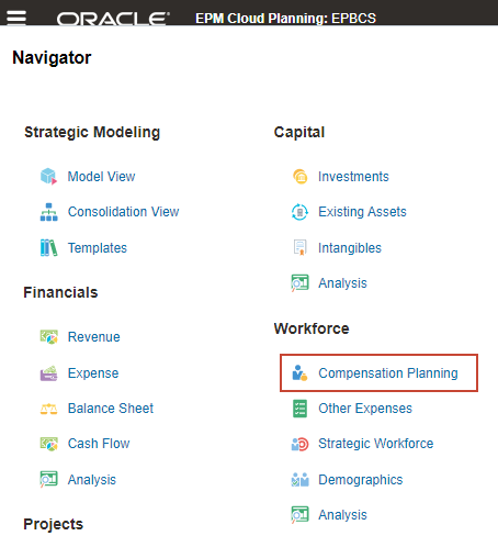 Navigate to Compensation Planning