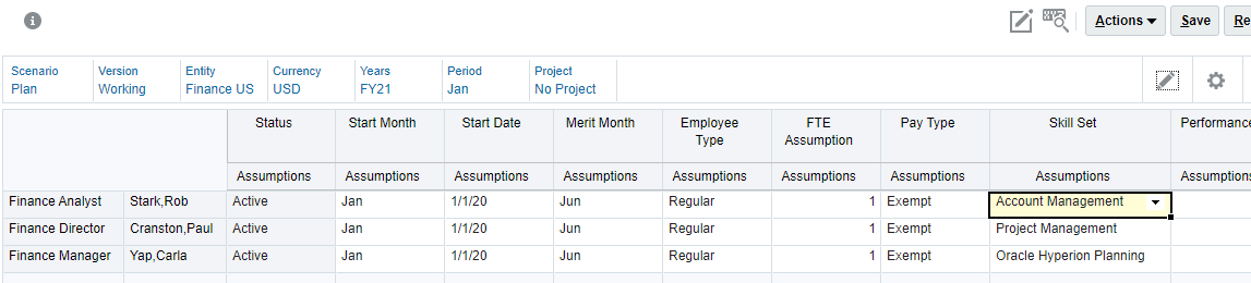 Setting a Skill Set Assumption