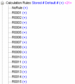 List of Rule dimension members: NoRule, and then R0001, R0002, through R1000.