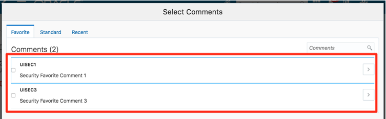 Hot key example showing a list view.