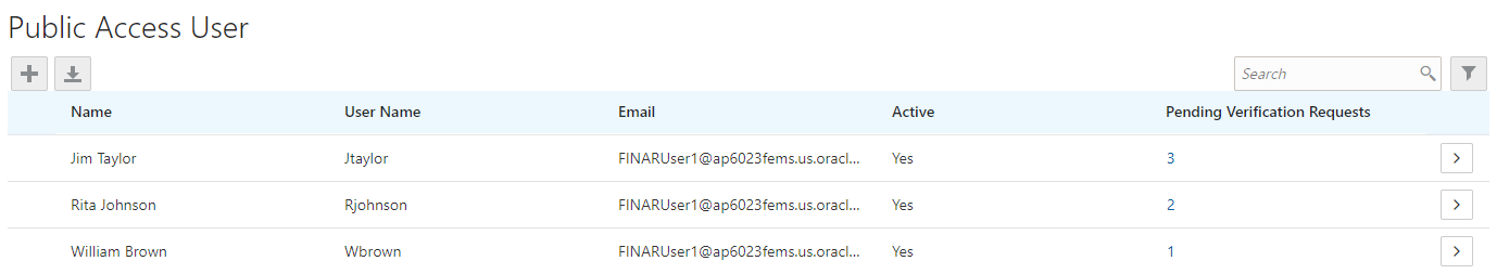 Public Access User page