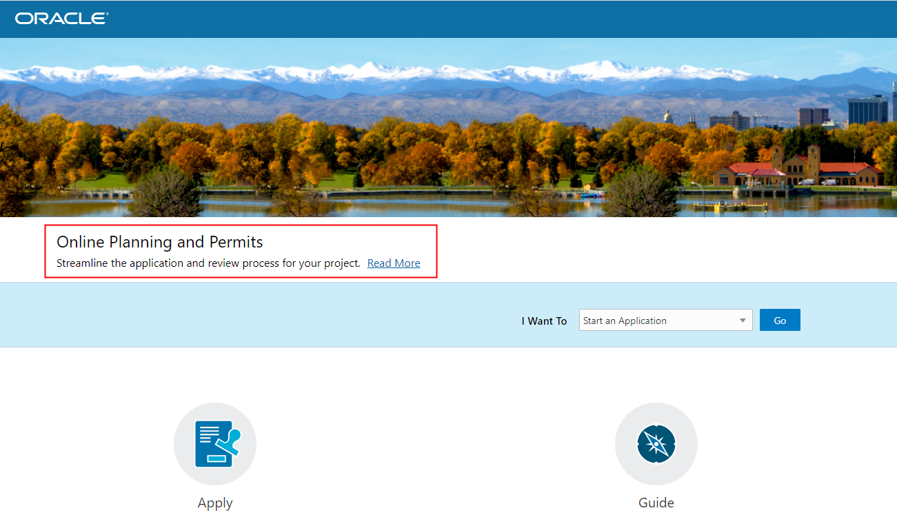Example of a banner summary on the Anonymous User Landing Page