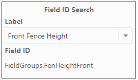 Field ID Search - field group field