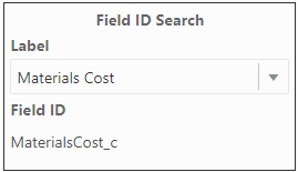 Field ID Search - user-defined field