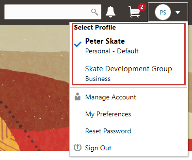 Select Profile section on the account menu
