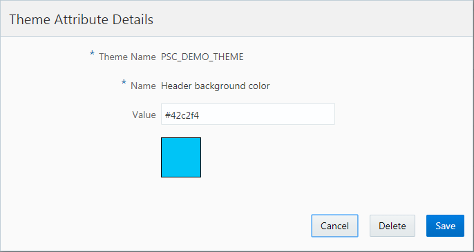 Modify Theme Attribute page, color preview