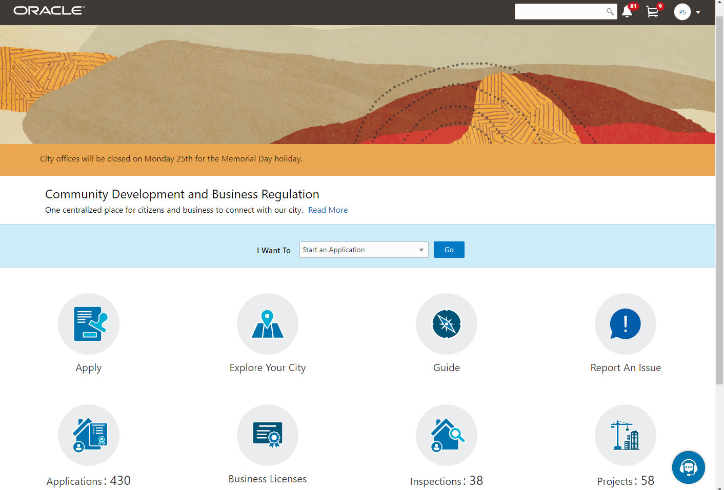Elements on the Registered User landing page