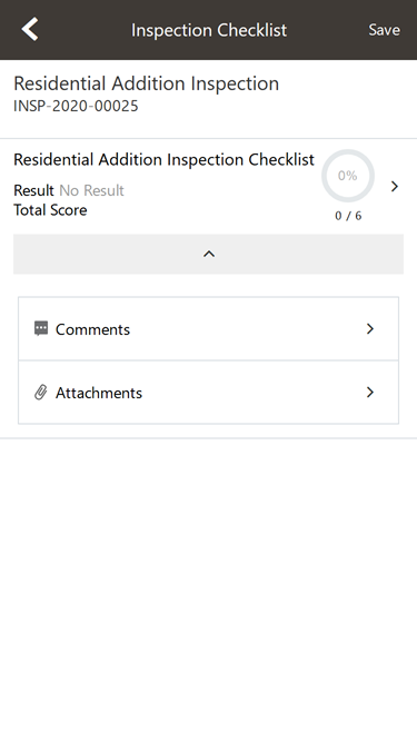 Oracle Inspector - Inspection Checklist page