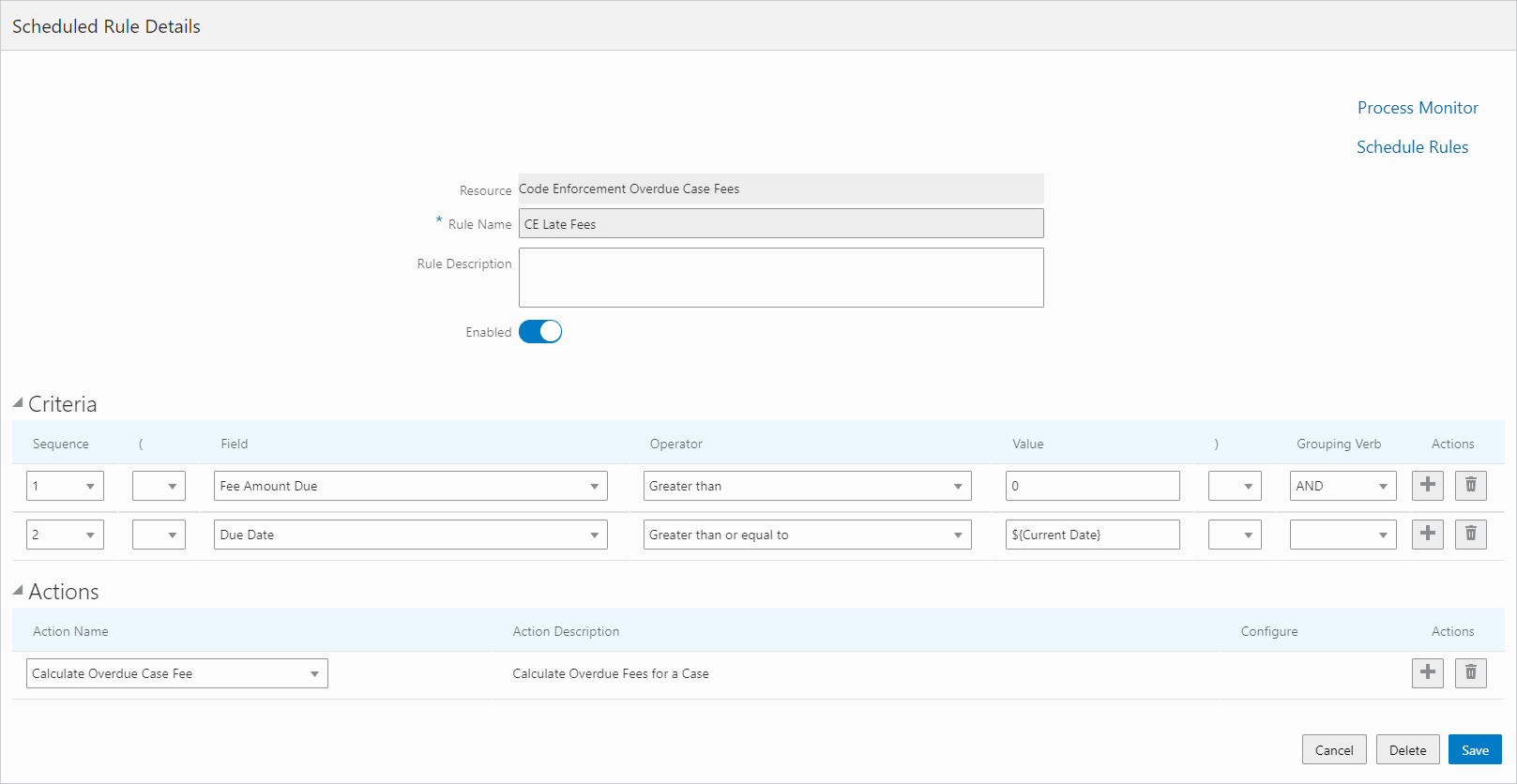 Calculate Overdue Case Fee business rule action