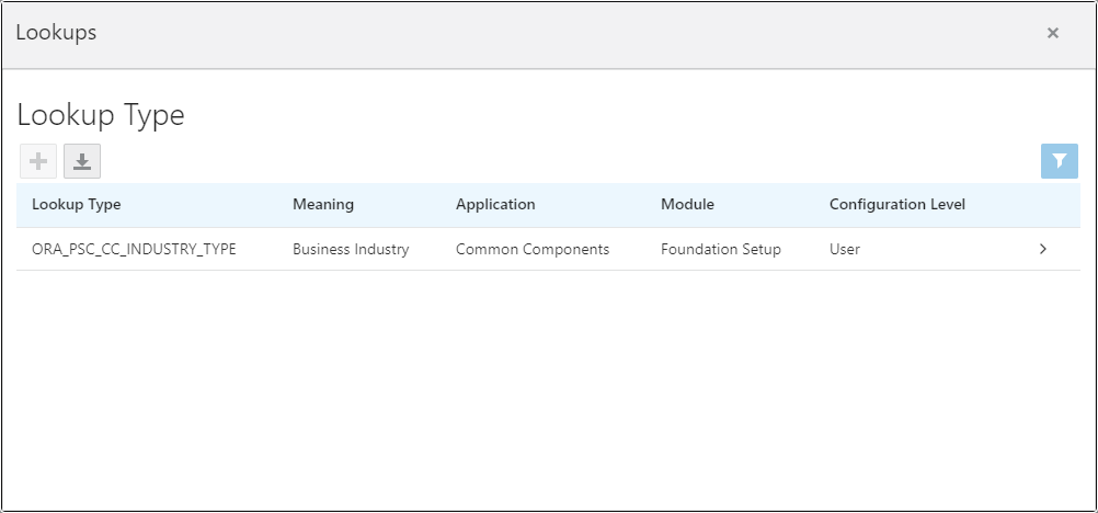 Lookup type for a delivered field group