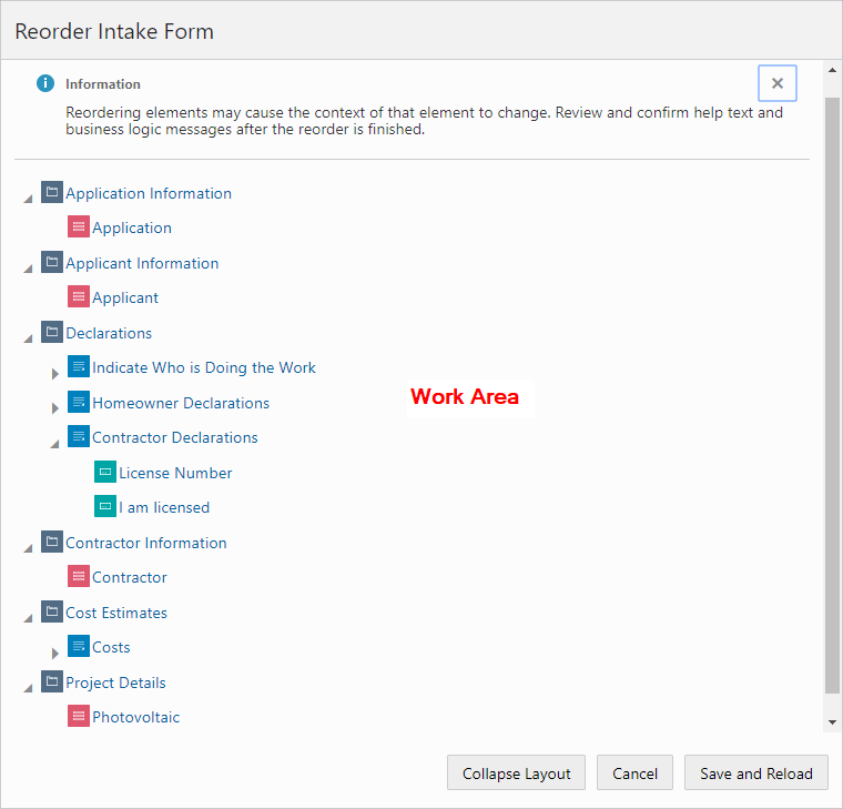 Reorder Intake Form page