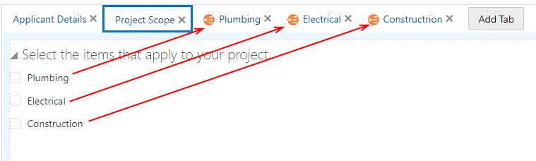 Using elements to control the display of pages