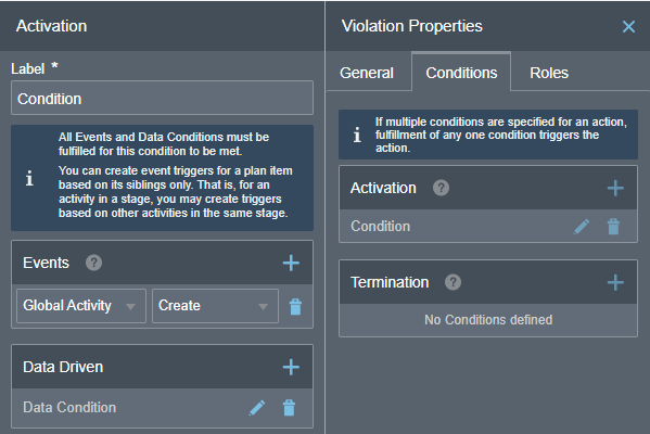 Stage Activation Conditions