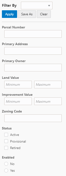 Search Cloud Service parcel criteria