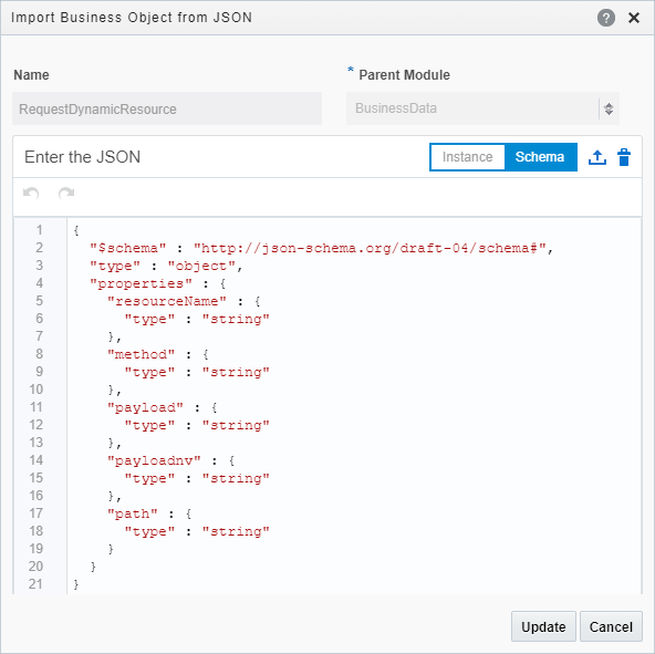 Sandbox Connector JSON