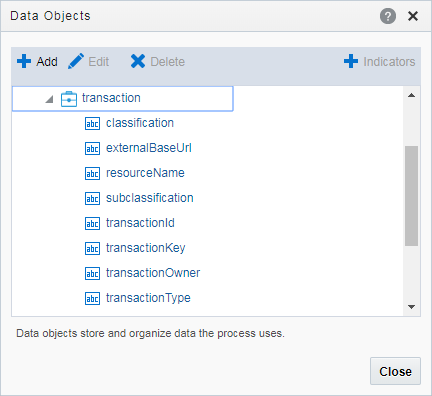 Creating a business object to store process definition data