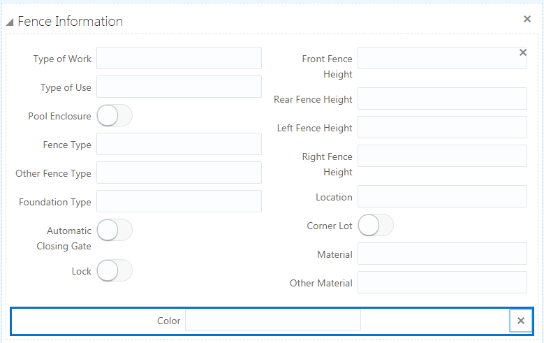 Field added to a group box containing a predefined element.