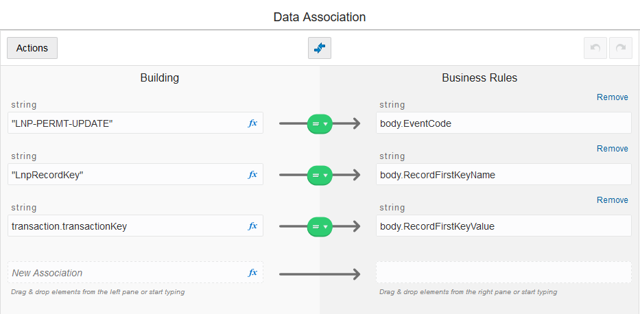 Associating business object data to integration attributes