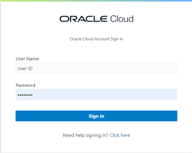 Signing in with Oracle IDCS