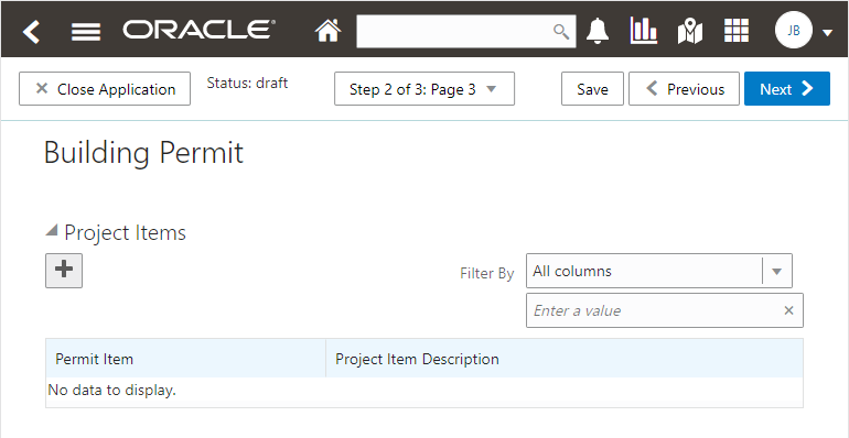 Intake Form Grid User Interface