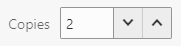 Field for selecting the number of copies to make