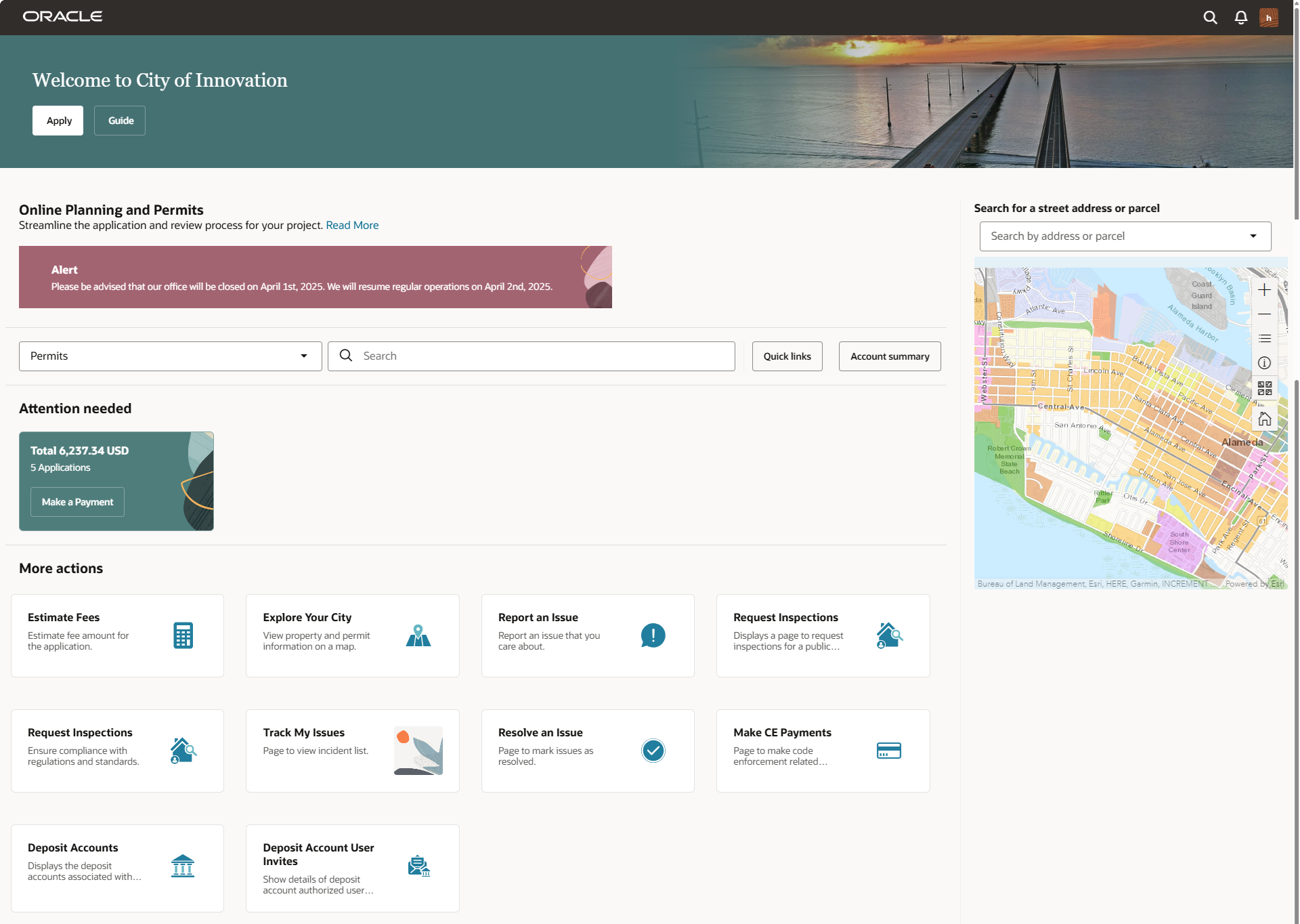 Registered public user landing page