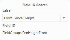 Field ID Search - field group field