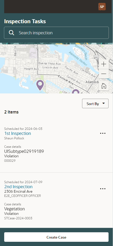 Oracle Municipal Code Officer Inspection Tasks